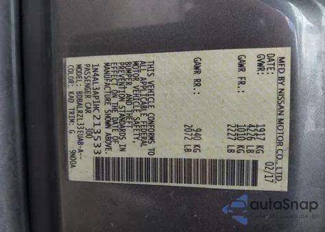 2017 Nissan Altima 2.5 Sl from USA, damaged, VIN 1N4AL3AP1HC213533